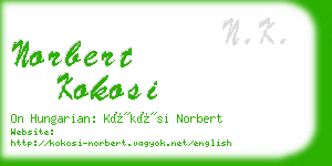 norbert kokosi business card